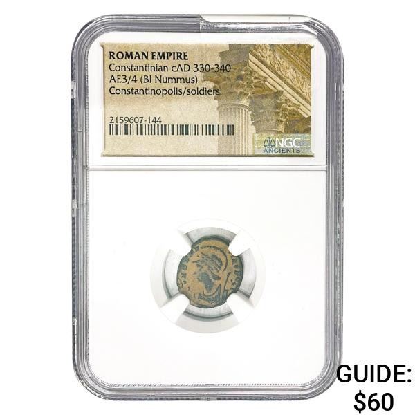 Roman Constantinian cAD 33-340 AE3/4 BI Nummus