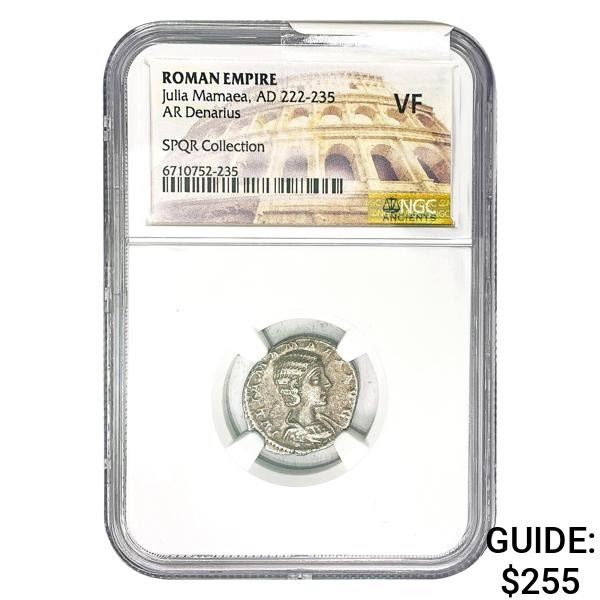 Roman Julia Mamaea, AD 222-235 Silver Denarius