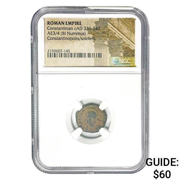 Roman Constantinian cAD 33-340 AE3/4 BI Nummus