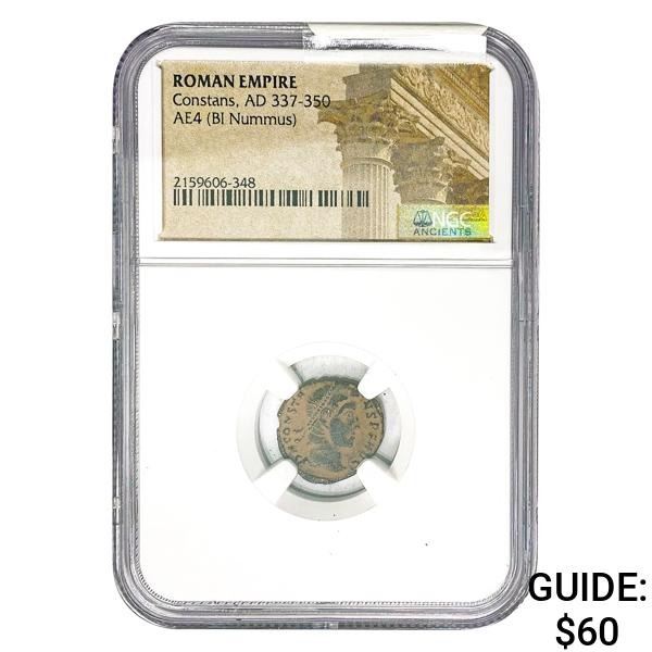Roman Constans, AD 337-350 AE4 BI Nummus