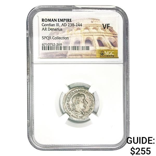 Roman Gordian III, AD 238-244 Silver Denarius