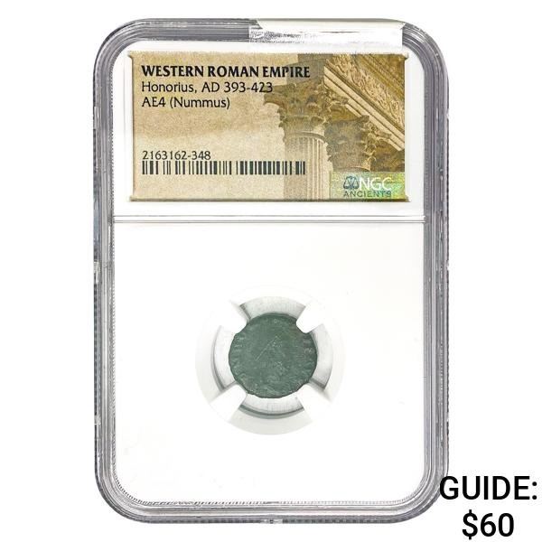 West Roman Honorius, AD 393-423 AE3 Nummus