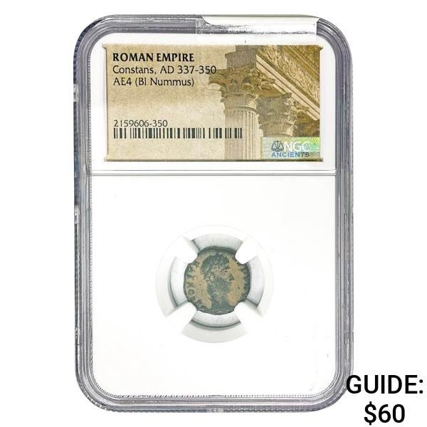 Roman Constans, AD 337-350 AE4 BI Nummus