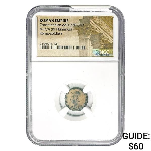 Roman Constantinian cAD 33-340 AE3/4 BI Nummus