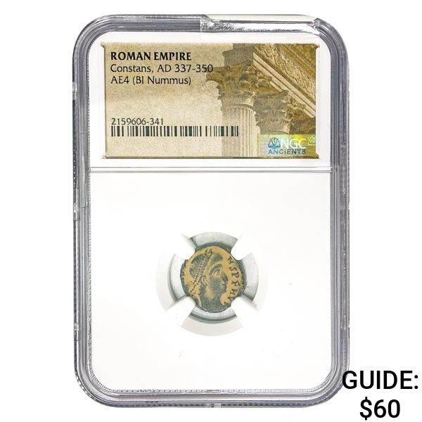 Roman Constans, AD 337-350 AE4 BI Nummus