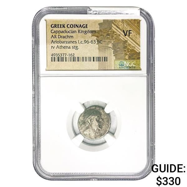 Greek Cappadocian 96-63 BC Silver Drachm