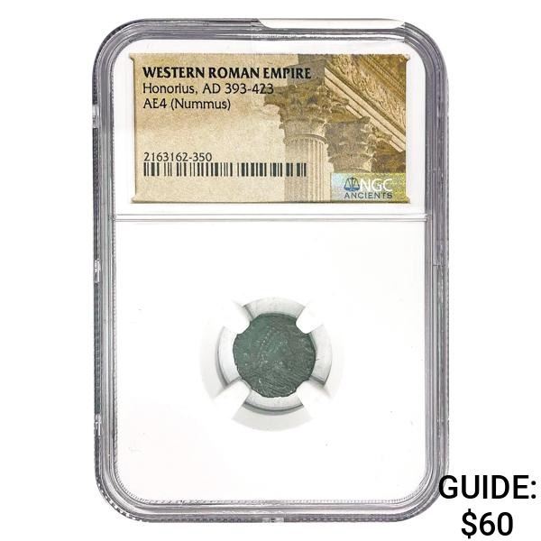 West Roman Honorius, AD 393-423 AE3 Nummus