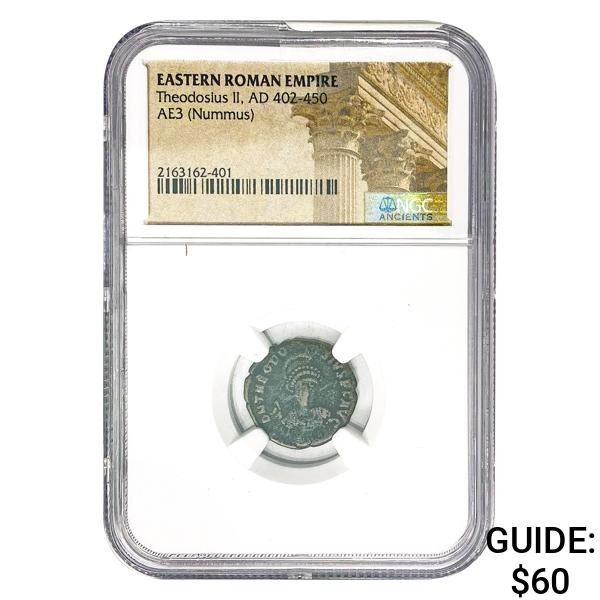 East Roman Theodosius II, AD 402-450 AE3 Nummus