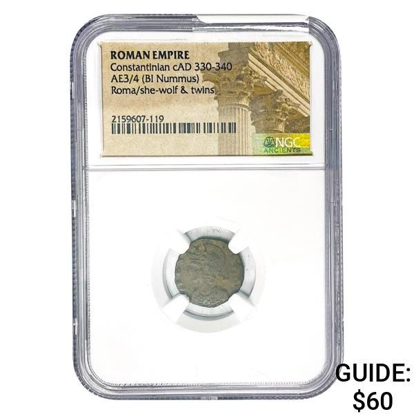 Roman Constantinian cAD 330-340 AE3/4 BI Nummus