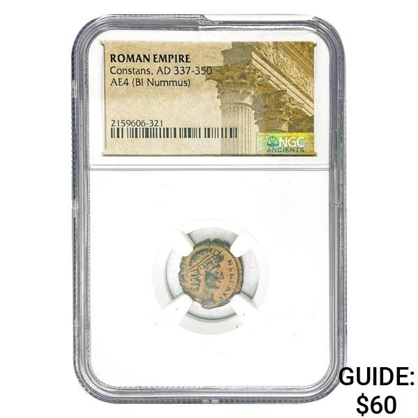 Roman Constans, AD 337-350 AE4 BI Nummus