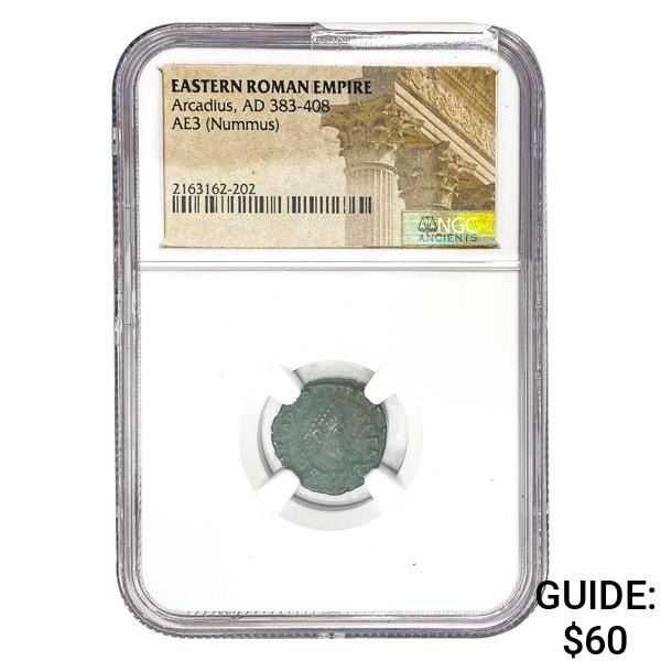 East Roman Arcadius, AD 383-408 AE3 Nummus