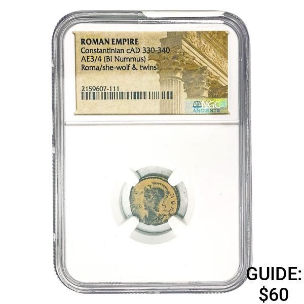 Roman Constantinian cAD 330-340 AE3/4 BI Nummus