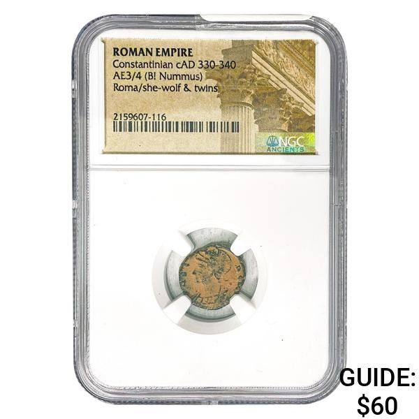 Roman Constantinian cAD 330-340 AE3/4 BI Nummus