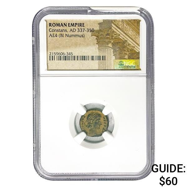 Roman Constans, AD 337-350 AE4 BI Nummus