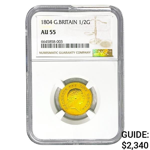 1804 Great Britain .123oz Gold 1/2 Guinea