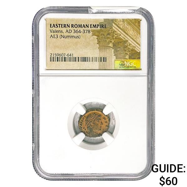 East Roman Valens, AD 364-378 AE3 Nummus