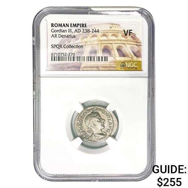 Roman Gordian III, AD 238-244 Silver Denarius