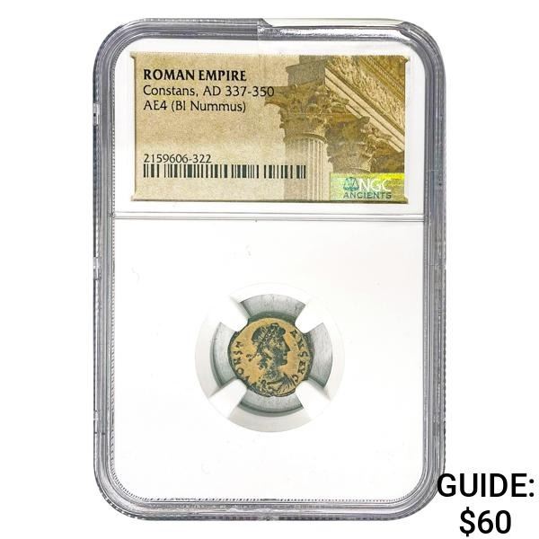 Roman Constans, AD 337-350 AE4 BI Nummus