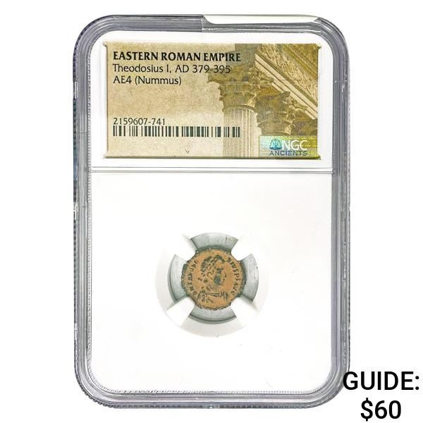 East Roman Theodosius I, AD 379-395 AE4 Nummus