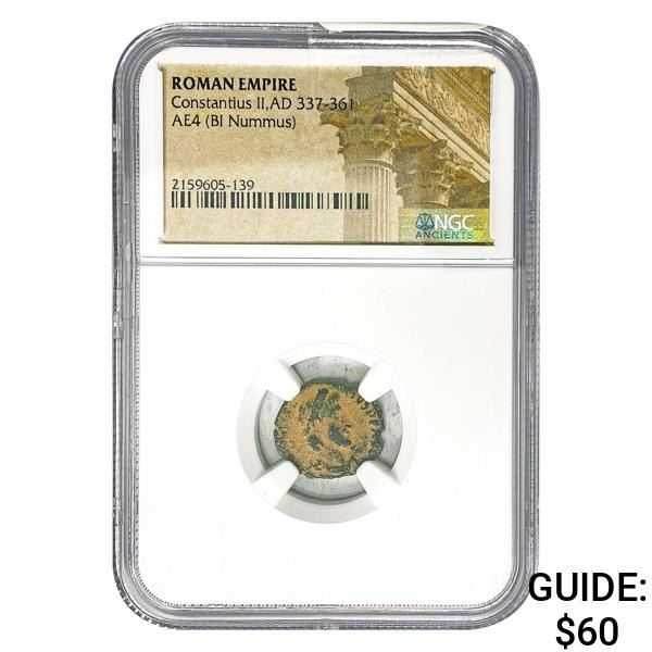 Roman Constantius II, AD 337-361 AE4 BI Nummus