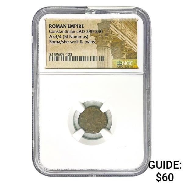 Roman Constantinian cAD 330-340 AE3/4 BI Nummus