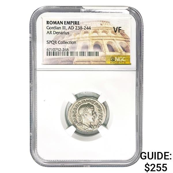Roman Gordian III, AD 238-244 Silver Denarius