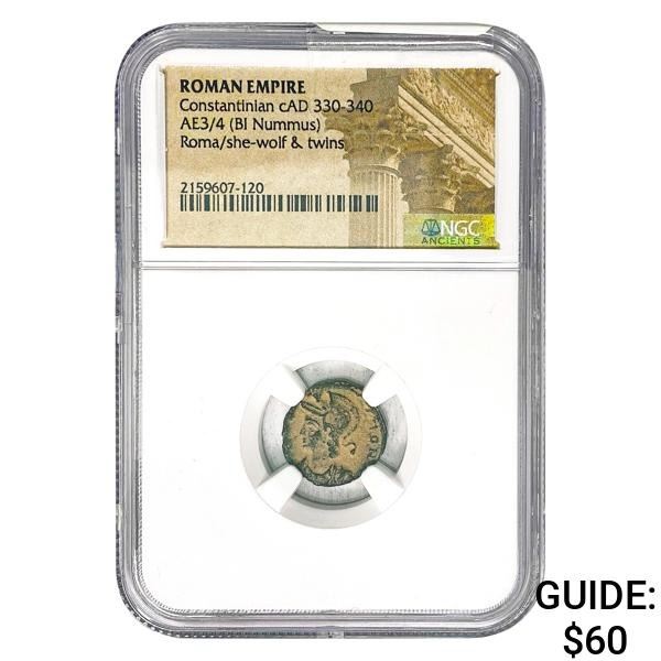 Roman Constantinian cAD 330-340 AE3/4 BI Nummus