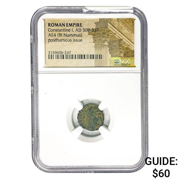 Roman Constantine I, AD 307-337 AE4 BI Nummus