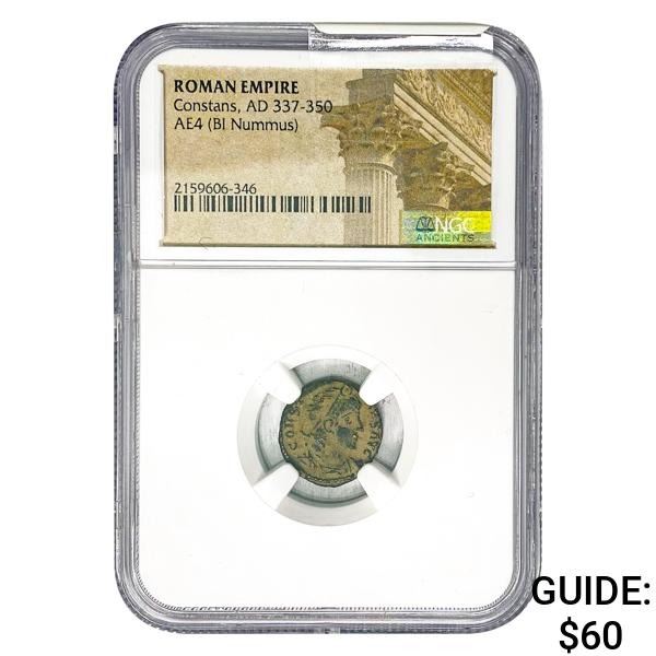 Roman Constans, AD 337-350 AE4 BI Nummus