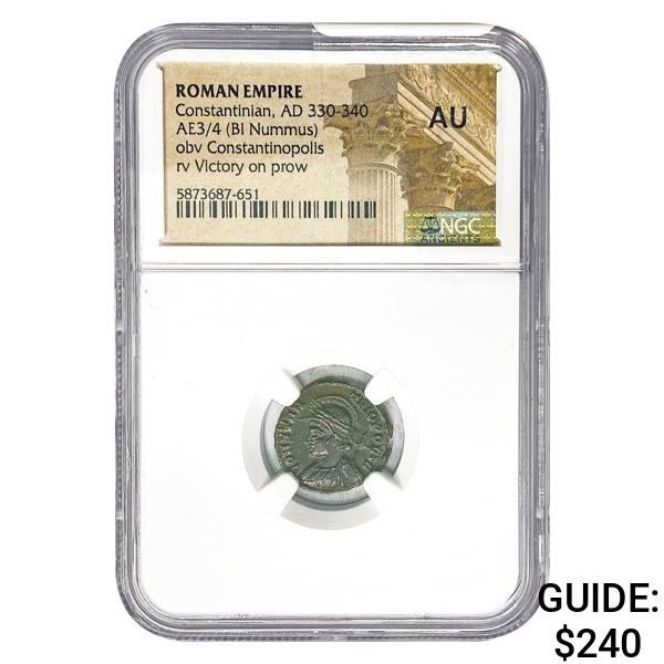 Roman Constantinian cAD 330-340 AE3/4 BI Nummus