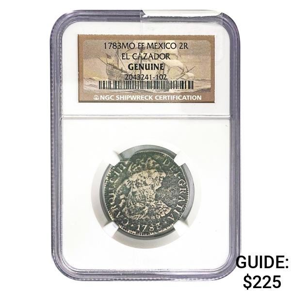 1783Mo FF Mexico 2 Reales El Cazador