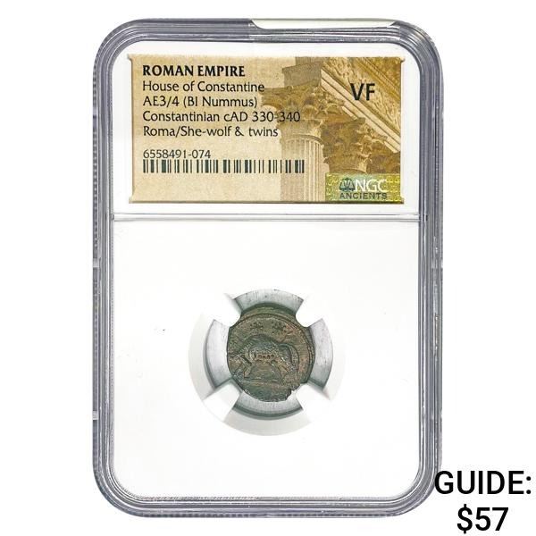 Roman Constantinian cAD 330-340 AE3/4 BI Nummus