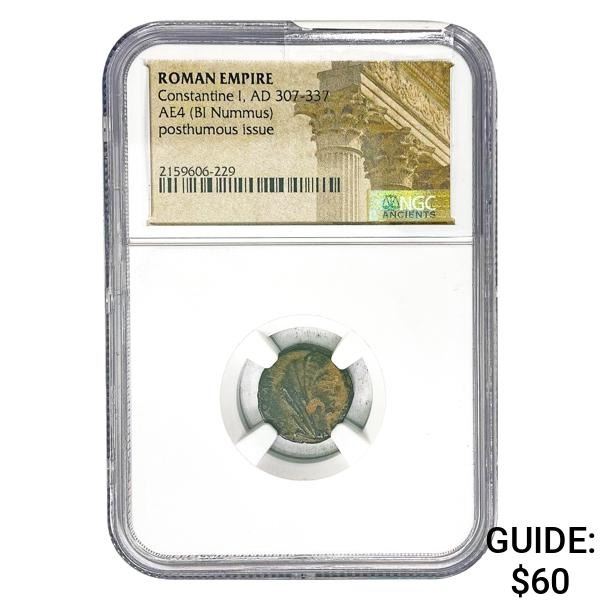 Roman Constantine I, AD 307-337 AE4 BI Nummus