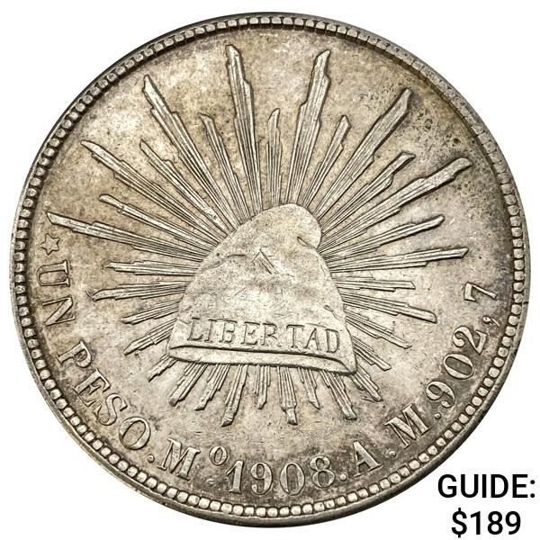 1908Mo AM Mexico Silver Peso