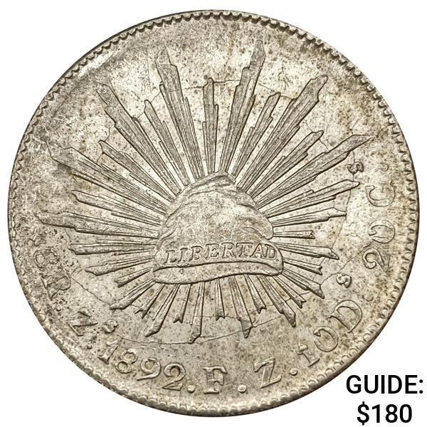 1892Zs FZ Mexico Silver 8 Reales