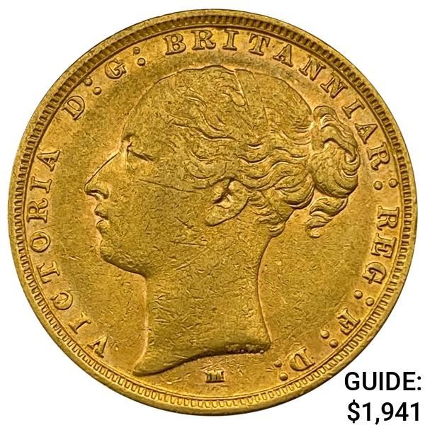 1887M Australia .2355oz Gold Sovereign