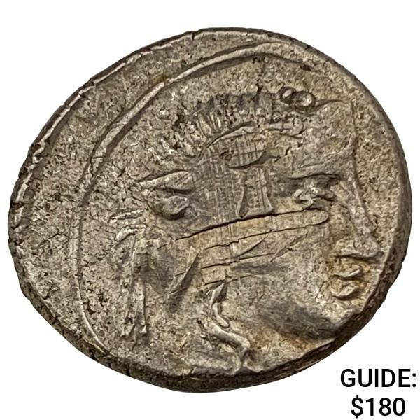 Roman 88 BC Mutinus Titinus Silver Denarius