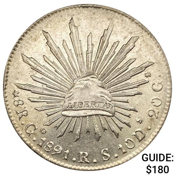 1891Go RS Mexico Silver 8 Reales