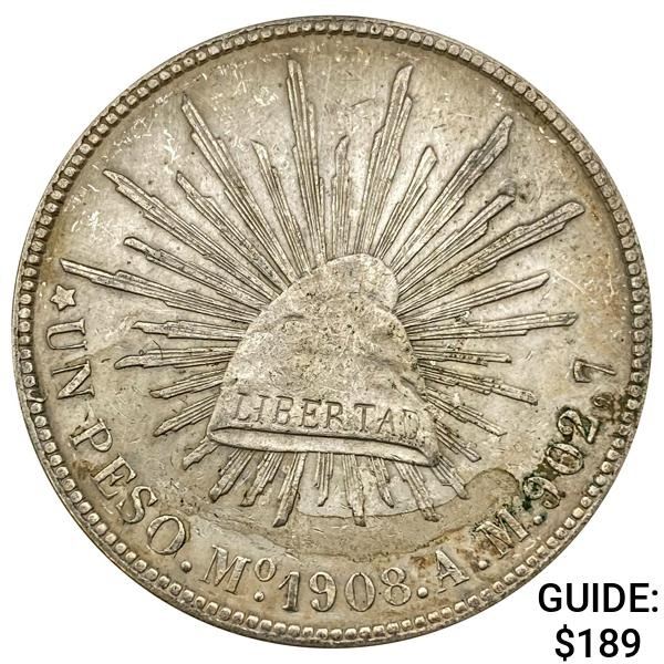 1908Mo AM Mexico Silver Peso