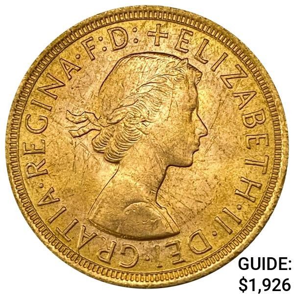 1958 Great Britain 0.2355oz Gold Sovereign