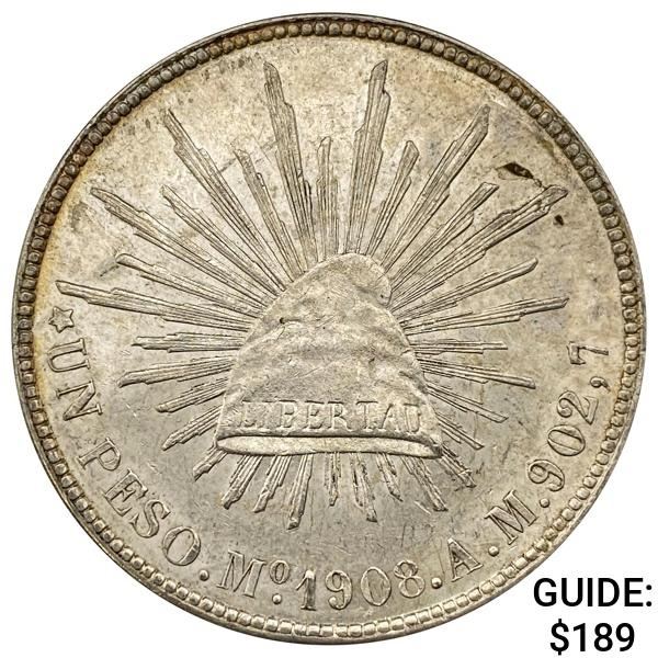 1908Mo AM Mexico Silver Peso