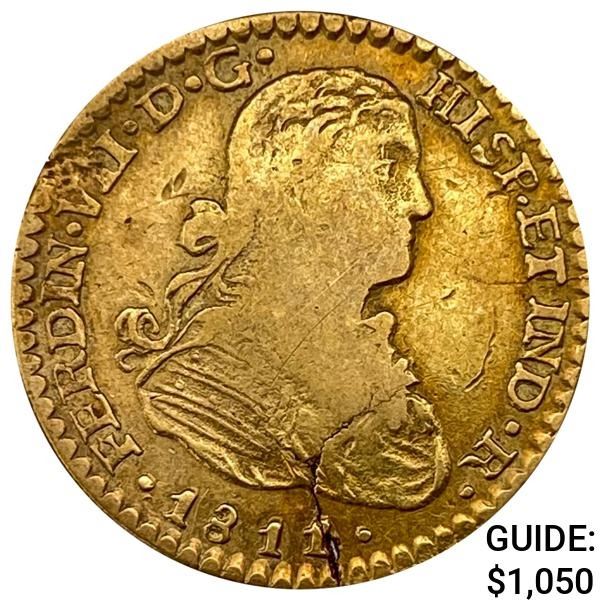 1811Mo HJ Colombia Gold 1 Escudo .0952oz AGW