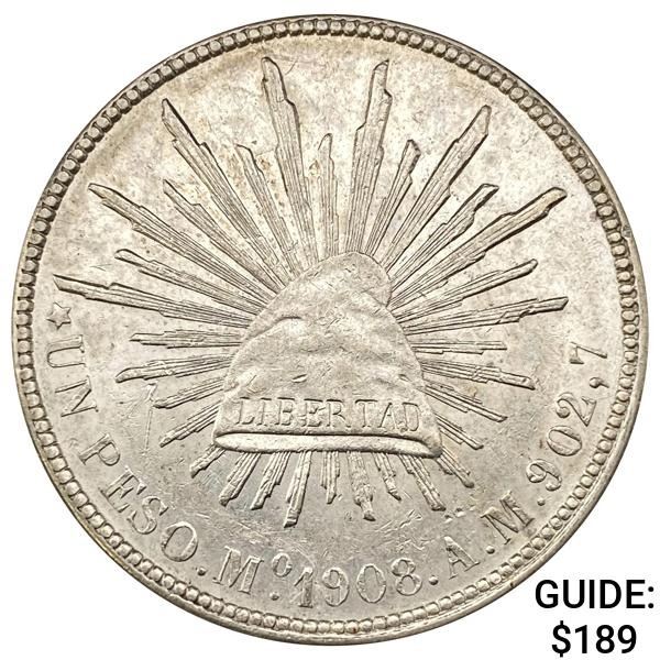 1908Mo AM Mexico Silver Peso