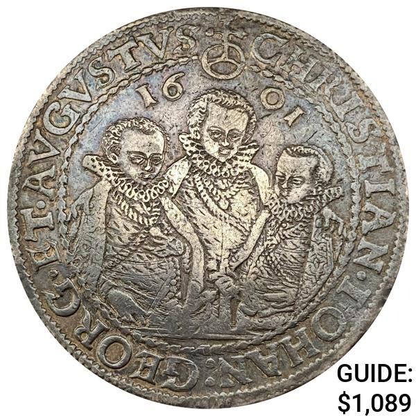 German States Saxony Silver Thaler - 3 Brothers