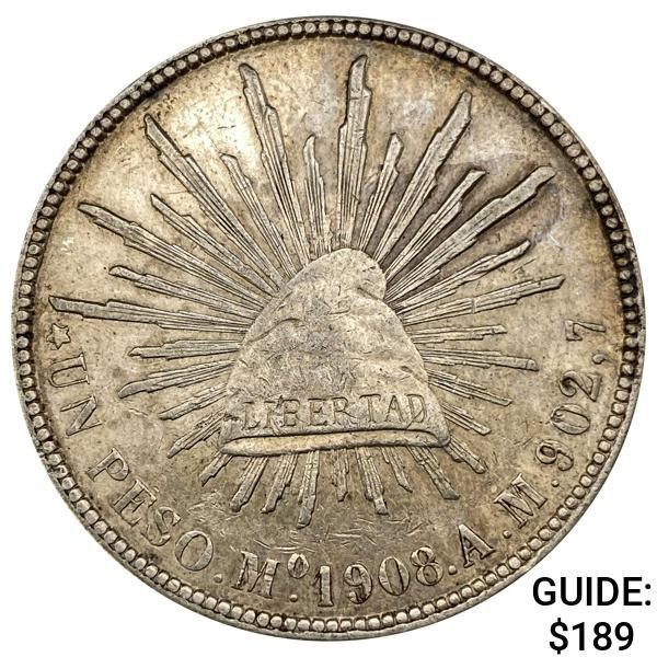 1908Mo AM Mexico Silver Peso