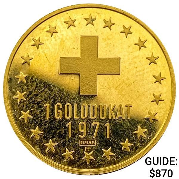 1971 Swiss Gold Ducat .1109oz AGW GEM BU