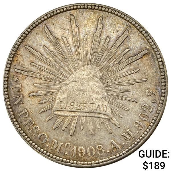 1908Mo AM Mexico Silver Peso