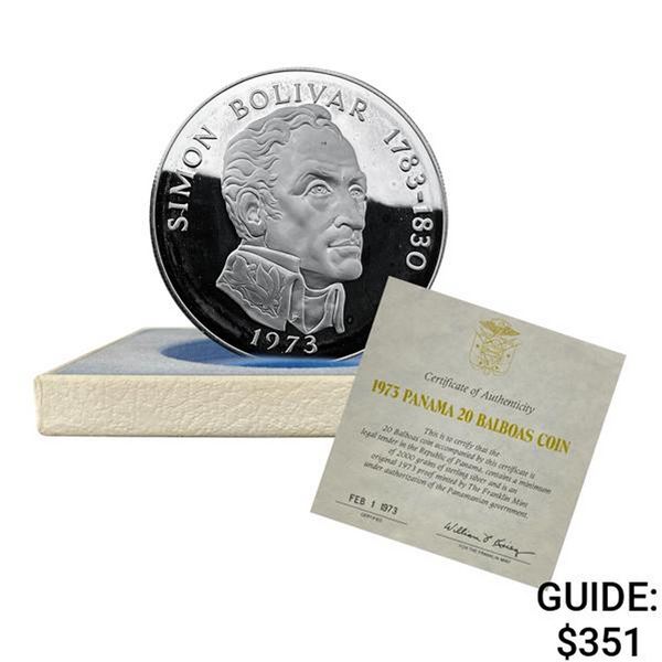 1973 Panama 3.8539oz Silver 20 Balboas