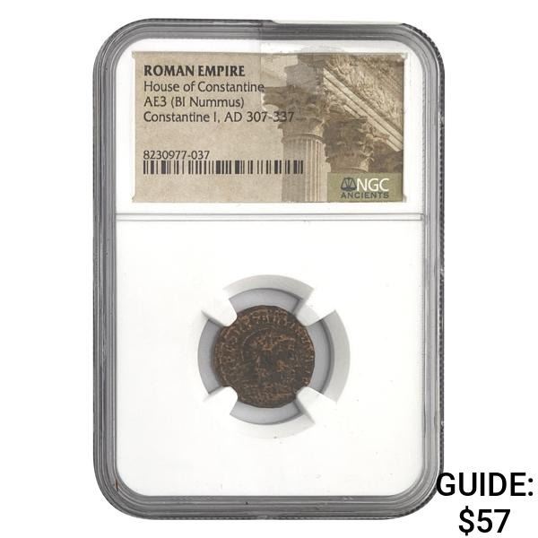 Roman Constantine I, AD 307-337 AE3 BI Nummus