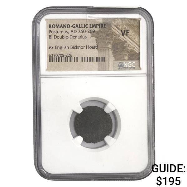 Romano Gallic Postumus, AD 260-269 BI DBL Denarius